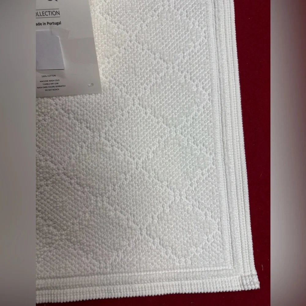 Piscatextile Bath Rug COTTON OEKO-TEX White 20 X31” Made In Portugal NWT